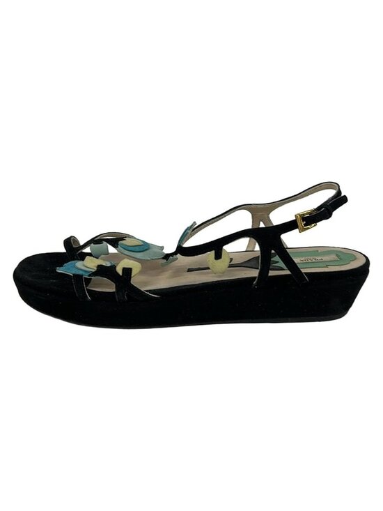 Prada Shoes - ★SOLD★ Prada Sandals 37.5 Black Blue Yellow Flower